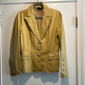 Cami NYC Gold Leather Jacket Tailored Fit